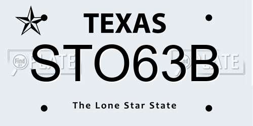 STO63B Texas License Plate