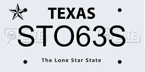 STO63S Texas License Plate