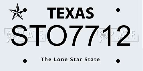 STO7712 Texas License Plate