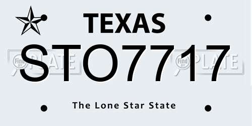 STO7717 Texas License Plate