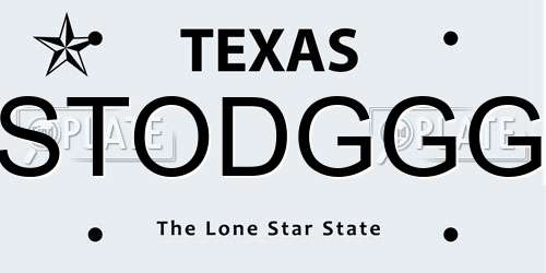 STODGGG Texas License Plate