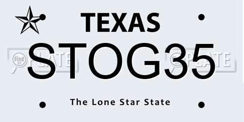 STOG35 Texas License Plate