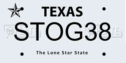 STOG38 Texas License Plate
