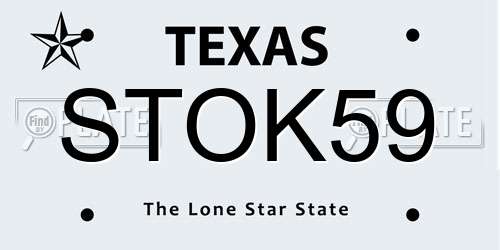 STOK59 Texas License Plate
