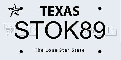 STOK89 Texas License Plate