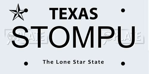 STOMPU Texas License Plate