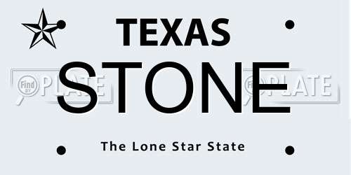STONE Texas License Plate