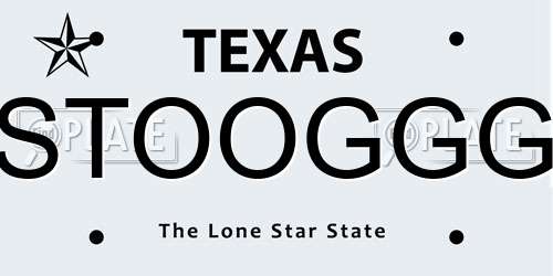 STOOGGG Texas License Plate