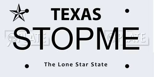 STOPME Texas License Plate