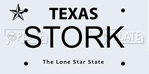 STORK Texas License Plate