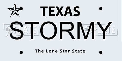 STORMY Texas License Plate