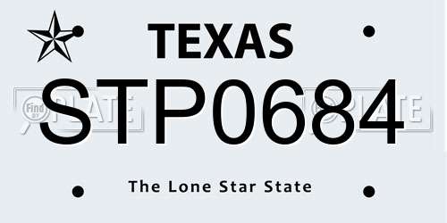 STP0684 Texas License Plate