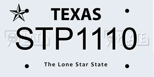 STP1110 Texas License Plate
