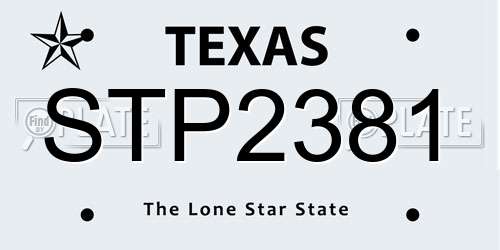 STP2381 Texas License Plate