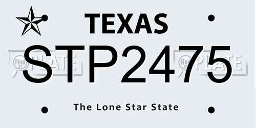 STP2475 Texas License Plate