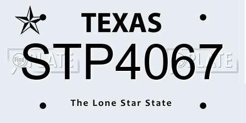 STP4067 Texas License Plate