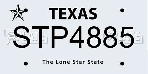 STP4885 Texas License Plate