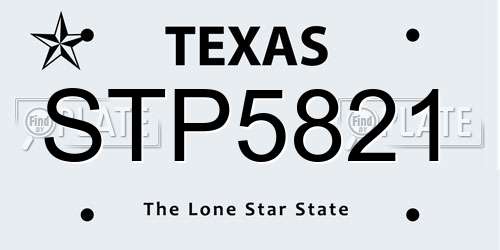 STP5821 Texas License Plate