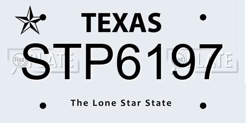 STP6197 Texas License Plate
