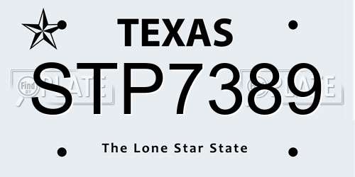 STP7389 Texas License Plate