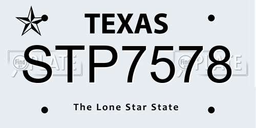 STP7578 Texas License Plate