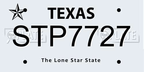 STP7727 Texas License Plate