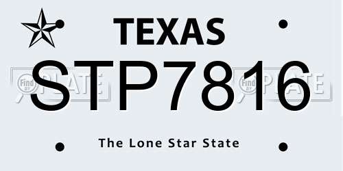 STP7816 Texas License Plate
