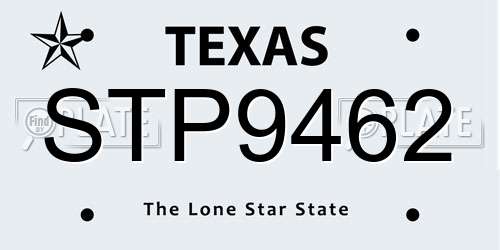 STP9462 Texas License Plate