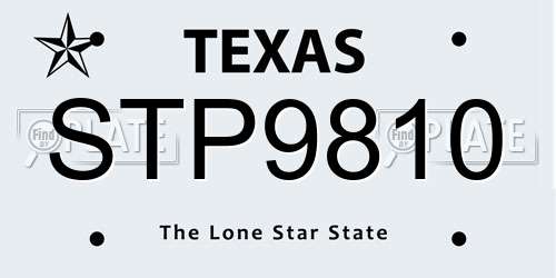 STP9810 Texas License Plate