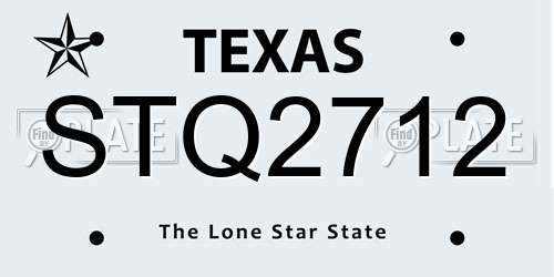 STQ2712 Texas License Plate