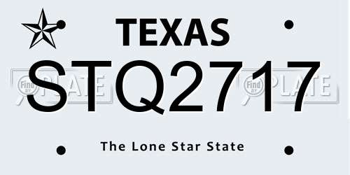 STQ2717 Texas License Plate