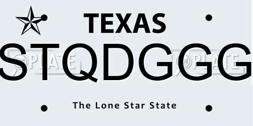 STQDGGG Texas License Plate