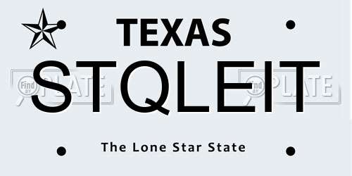 STQLEIT Texas License Plate