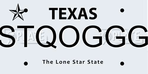STQOGGG Texas License Plate