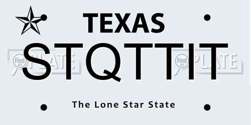 STQTTIT Texas License Plate