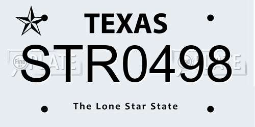 STR0498 Texas License Plate