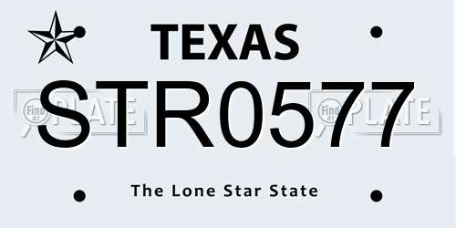 STR0577 Texas License Plate