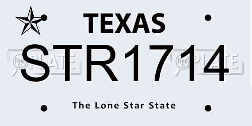 STR1714 Texas License Plate