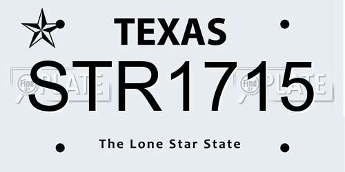 STR1715 Texas License Plate
