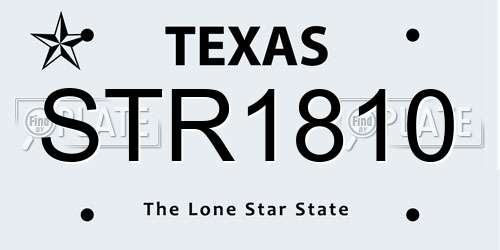 STR1810 Texas License Plate