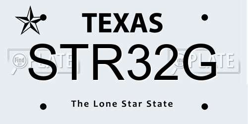 STR32G Texas License Plate