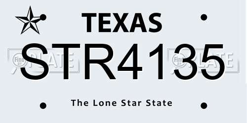 STR4135 Texas License Plate