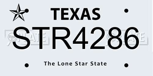 STR4286 Texas License Plate