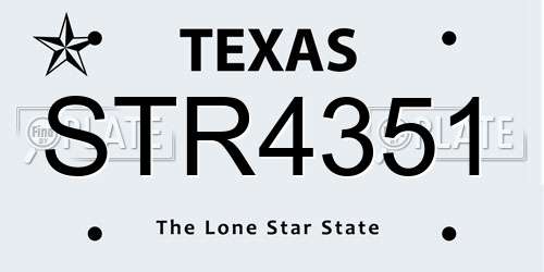 STR4351 Texas License Plate