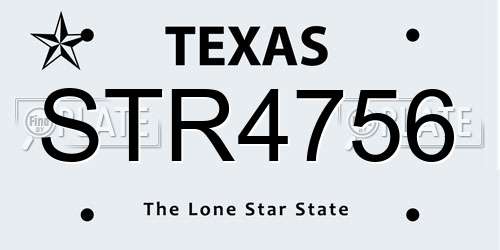 STR4756 Texas License Plate