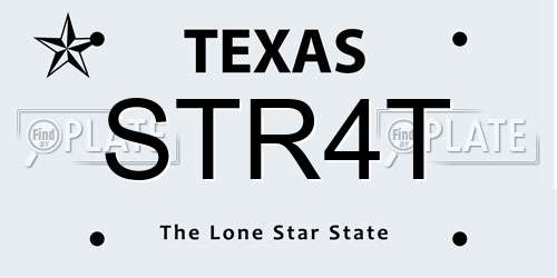STR4T Texas License Plate