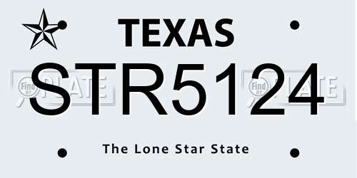 STR5124 Texas License Plate