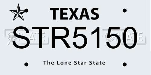 STR5150 Texas License Plate