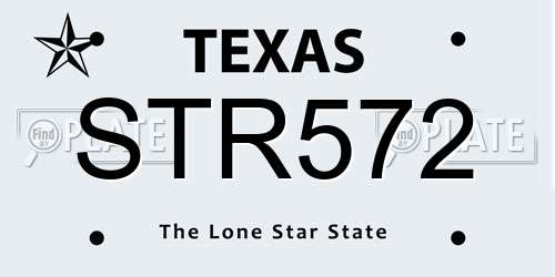 STR572 Texas License Plate