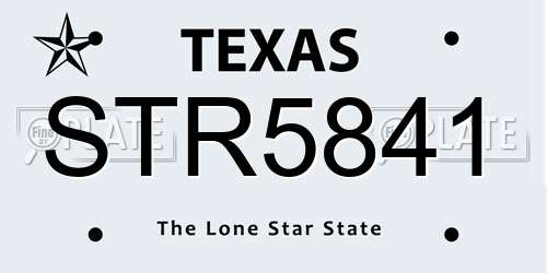 STR5841 Texas License Plate